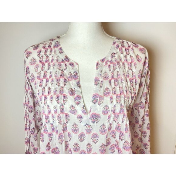 Roller Rabbit Cover Up Swim Fringe Hem Pink White Purple Medium M - Picture 2 of 5